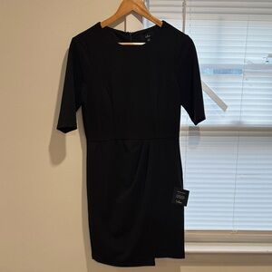 Lulu's Black Short Sleeve Sheath Dress